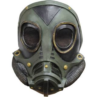 Steampunk Latex Gasmaske grün