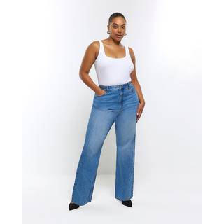 River Island Curve 90s Long Lige bukseben højtaljede JeansEU 50 (UK 22)