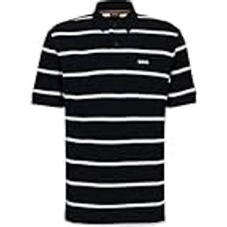BOSS Orange Herren Polo-Shirt schwarz gestreift