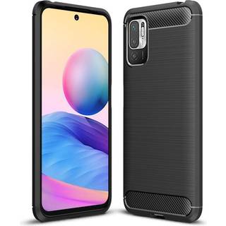 Xiaomi Poco M3 pro 5G / Redmi Note 10 5G Tech-Protect Fleksibelt Plastik Carbon Bagside Cover - Sort