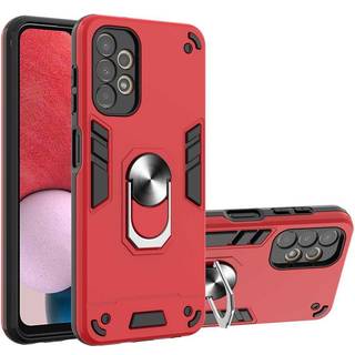 SKALO Samsung A13 4G Armor Hybrid metal ring cover - Rød