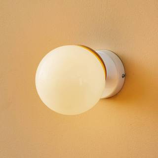 Væglampe Sfera 1 lyskilde Glas/hvid/Træ