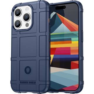 iPhone 15 Pro Max Rugged Shield Series Håndværker Bagside Cover - Mørkeblå