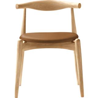 Carl Hansen - CH20, Klarlackad Ek, Lädergrupp A Loke - 7050 - Spisebordsstole - Hans J. Wegner - Træ farvet - Træ
