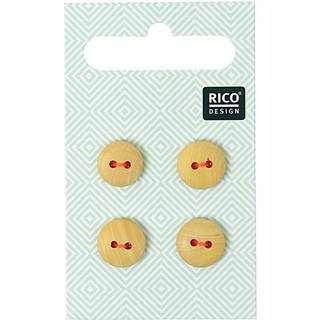 Holzknopf 1,1cm 4 Stück 2 Löcher - Beige
