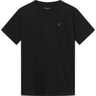 KnowledgeCotton Apparel Loke Badge T-Shirt Jet Black