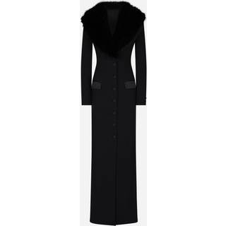 Dolce&Gabbana Faux-fur trimmed silk georgette coat - black - XL