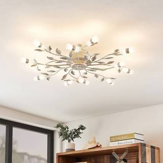 Lindby LED-loftlampe Bolonia, bronze/hvid, Ø 80 cm