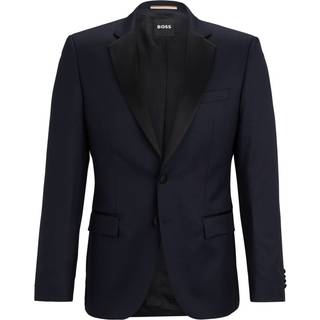 Slim fit smokingjakke i serge af ny uld