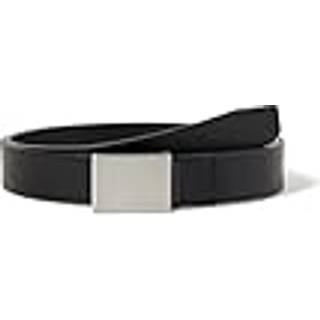 Leather Plaque Belt - Black - 80 cm