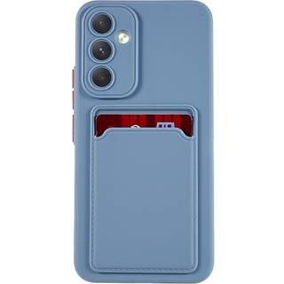 Samsung Galaxy A54 (5G) Fleksibel Plastik Bagside Cover m. Kortholder - Gråblå
