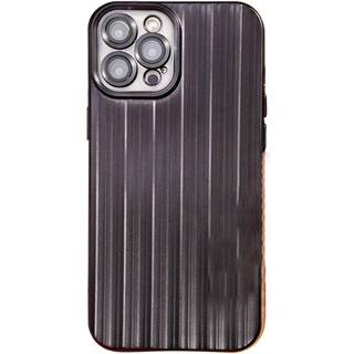 iPhone 12 Pro TPU Plastik Cover med Kameralinse Beskyttelse - Sort