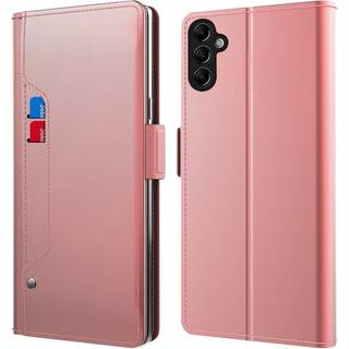 SKALO Samsung A14 4G/5G Kortholder Mirror Flip Cover - Rosa guld