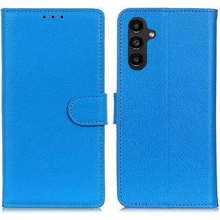 SKALO Samsung A14 4G/5G Litchi Flip Cover - Blå