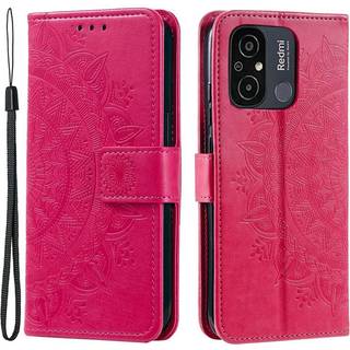 SKALO Xiaomi Redmi 12C 4G Mandala Flip Cover - Cerise