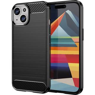 SKALO iPhone 15 Plus Armor Carbon Stødsikker TPU-cover - Sort