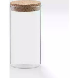 Opbevaringsglas med korklåg - Transparent - 7,5cm x 7,5cm x 16cm - Robin