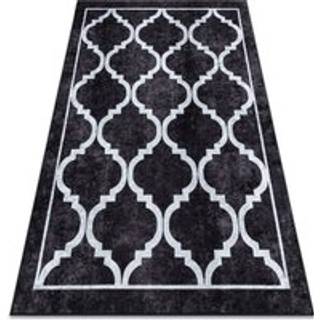 MIRO 51639.806 tæppe skal vaskes Trellis gitter skridsikker - sort 160x220 cm