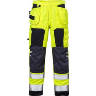 Fristads 122196 Flamestat Hi Vis Bukser dame kl.2 2775 / Arbejdsbukser Hi-Vis gul/Marine 34