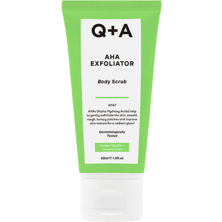 Q+A AHA Exfoliator Body Scrub Travel Size 50 ml