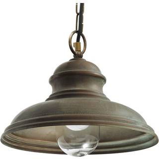 Moretti Luce Riccardo hængelampe med kæde og glascylinder Riccardo, dæmpbar, Bronze/messing, Messing, Antik