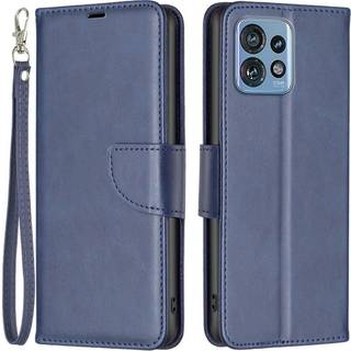 SKALO Motorola Edge 40 Pro 5G Flip Cover m. pung i PU-læder - Blå