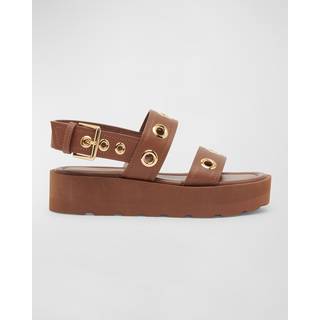 Gianvito Rossi Leather platform sandals - brown - EU 39.5