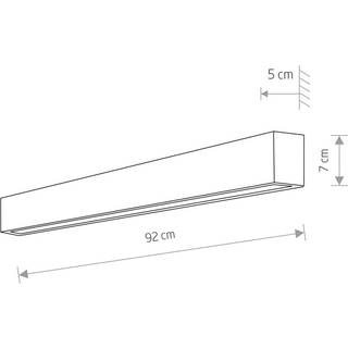 Væglampe Straight M, 92 cm, grafit