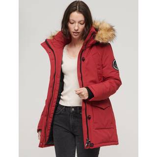 Superdrytil kvinder. W5011572A Parka med hætte i imiteret pels Everest rød (S), Casual, Polyester