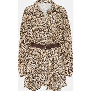 Norma Kamali Leopard-print georgette shirt dress - multicoloured - S