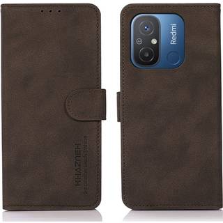 SKALO Xiaomi Redmi 12C 4G KHAZNEH Pungetui i PU-læder - Brun