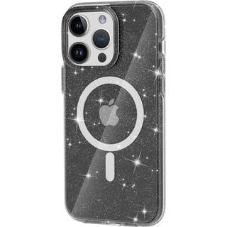 SKALO iPhone 15 Pro Max Glitter Magnetic Ring TPU Cover - Sort