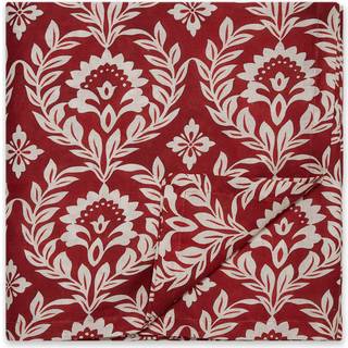 La DoubleJ Table Linens - 'Garland Bordeaux' tablecloth, large in BURGUNDY 100% LINEN