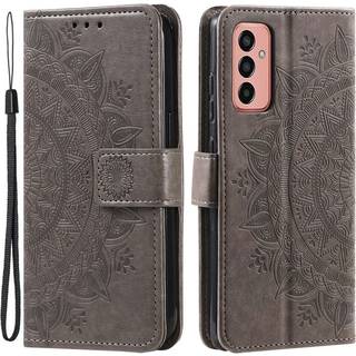 SKALO Samsung A14 4G/5G Mandala Flip Cover - Grå