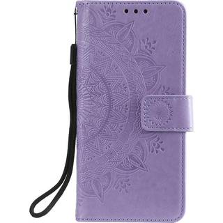 Nokia 2.4 Læder Flip Cover - Mandala Mønster Lilla