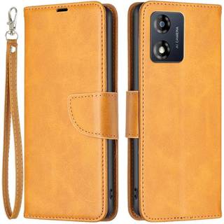 SKALO Motorola Moto E13 4G Flip Cover m. pung i PU-læder - Gul