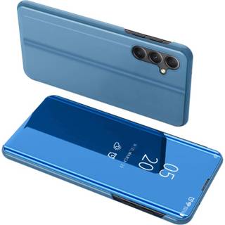 SKALO Samsung A34 5G Clear View Mirror Etui - Blå