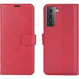 Samsung Galaxy S21 Læder Flip Cover m. Pung - Rød