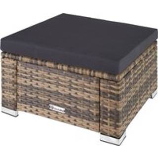 Polyrattan puf med hynde - natur
