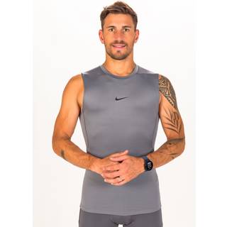 Tætsiddende Nike Pro Dri-FIT-fitnessoverdel uden ærmer til mænd - grå - L