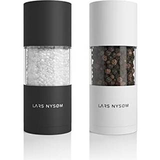 Lars Nysam Salt og Pepper Grinder Set I Salt og Pepper Mills med justerbar keramisk slibemaskine 2 stykker I Manual Design Spice Grinder Set (Bla