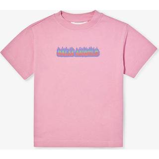 Palm Angels Kids Flames cotton jersey T-shirt - pink - Y 4
