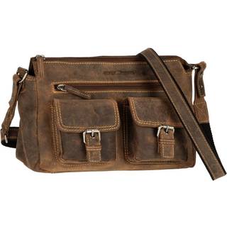 Schultertasche Leder 27x15cm "Vintage" antikbraun 1769-25 | Greenburry.de