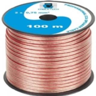 Højttalerkabel 100m 2x0,75mm CCA rulle Cabletech