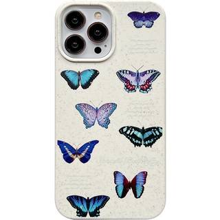 iPhone 14 Pro Fleksibel Plastik Bagside Cover m. Motiv - Sommerfugle