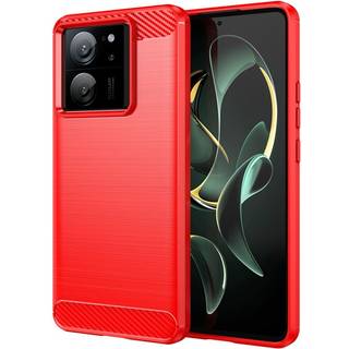 Xiaomi 13T / 13T Pro Brushed Carbon Fiber Cover - Rød