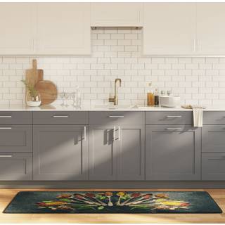 køkkentæppe 60x180 cm vaskbart og skridsikkert flerfarvet