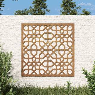 udendørs vægdekoration 55x55 cm maurisk design cortenstål