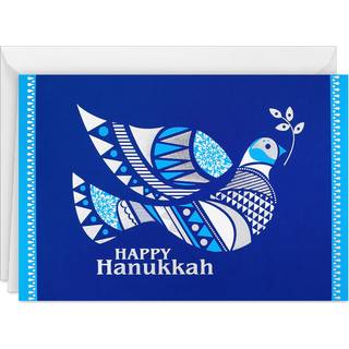 Hallmark Tree of Life Hanukkah Boxed Cards (40 kort og konvolutter) Blå og sølv due