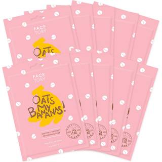 FaceTory K Beauty Face Mask Skin Care - OATS Mina bananer Calming Sheet Mask with Oat Extract | Milky Essence Soothes & fuktar (10 Pack)